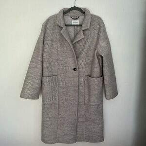 Banana Republic LONG KNIT WOOL
TWILL COAT LIGHT GREY HEATHER Large